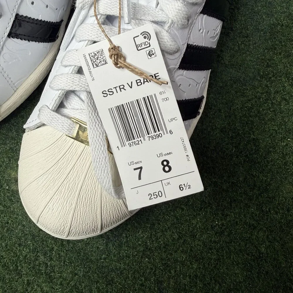 Sz 7 Adidas Originals x BAPE Superstar FTWWHT/CBLACK/OWHITE JR2701